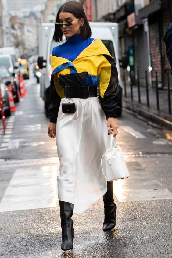 Trendsets in White Satin Flare Midi Skirt | Classy For Home